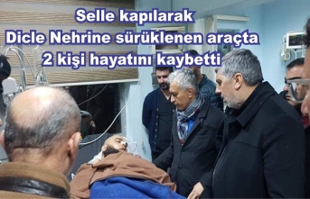 Dicle Nehrine kapılan araçta 2 kişi hayatını kaybetti