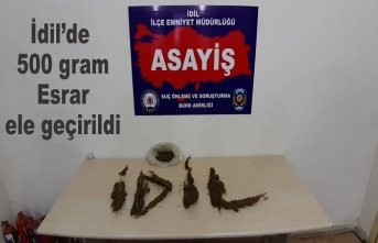 İdil'de 500 gram uyuşturucu maddesi ele geçirildi