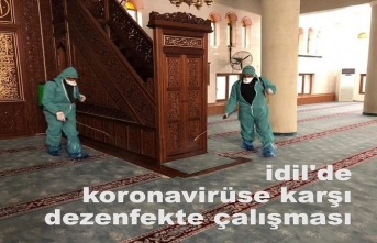 idil'de koronavirüse karşı dezenfekte çalışması