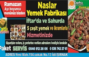 Naslar Yemek Fabrikasından Ramazan ayı hizmeti