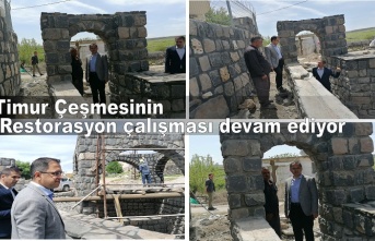 Timur Çeşmesinin Restorasyon çalışması devam ediyor