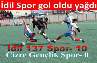 İdil Spor gol oldu yağdı Cizre Gençlik spor'u 10 -0 yendi