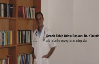 Şırnak Tabip Odası Başkanı Dr. Küni’nin aile hekimliği sözleşmesini askıya aldı