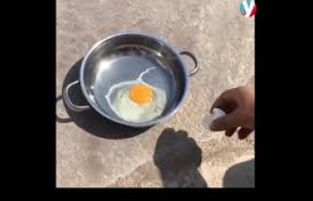 Güneşin sıcaklığında yumurta pişirdi