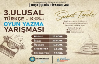 Diyarbakır Şehir Tiyatrosu Kürtçe- Türkçe oyun yazma yarışması düzenledi
