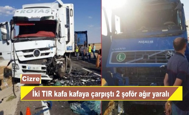 2 TIR kafa kafaya çarpıştı Ağır yaralı var