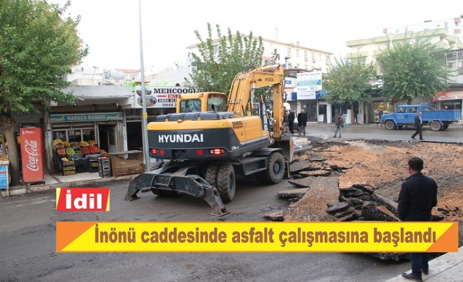 Belediye İnönü caddesinde asfalt çalışmasına başladı