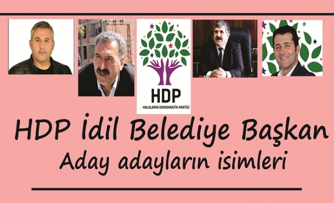 HDP idil Belediye Başkan aday adaylığına başvuranların isimleri