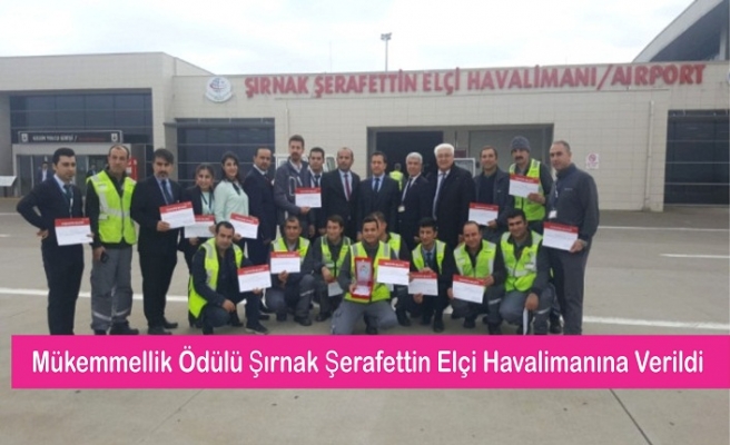 Şerefattin Elçi Havalimanına mükemelik ödülü