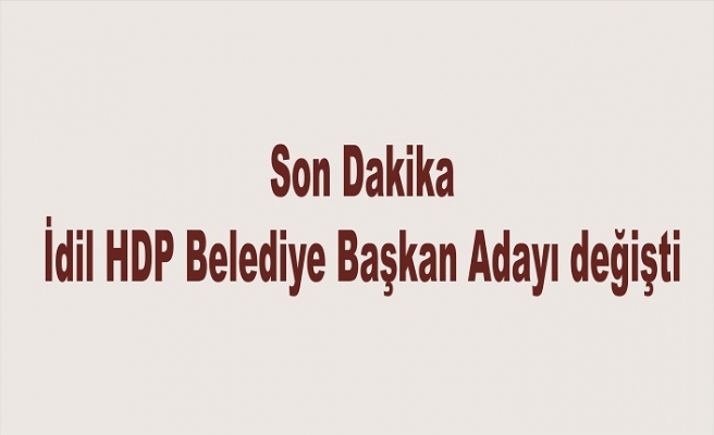 HDP İdil Belediye Eş Başkanı Adayı değişti
