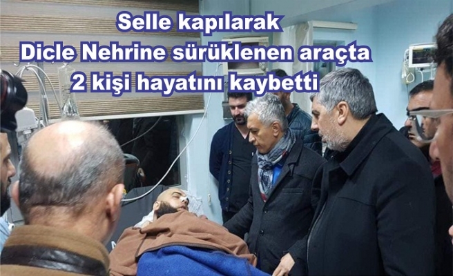 Dicle Nehrine kapılan araçta 2 kişi hayatını kaybetti