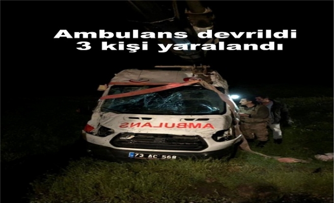 İdil Devlet Hastanesine ait Ambulans devrildi 3 kişi yaralandı