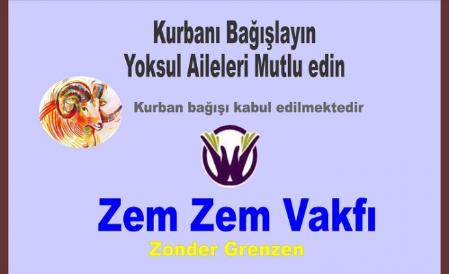 Zem Zem Vakfı Kurban Bağışlarını kabul etmekte