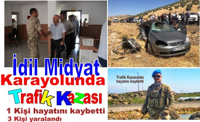 İdil Midyat karayolunda trafik kazası 1 kişi hayatını kaybetti 3 kişi yaralandı