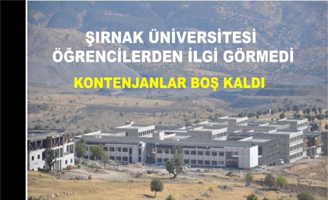 Şırnak Üniversitesi Öğrencilerden yeterince ilgi görmedi