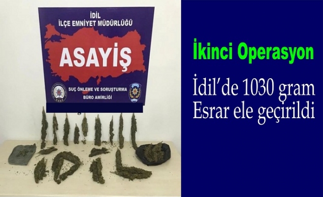 İdil'de 1030 gram Esrar ele geçirildi
