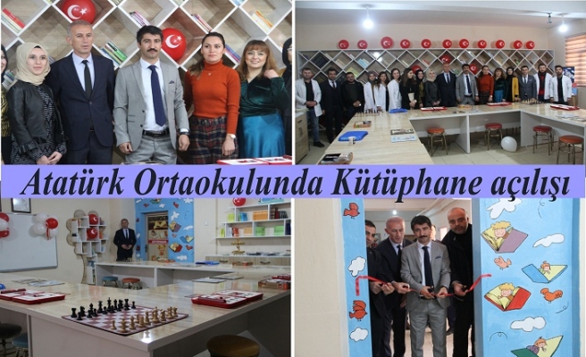 Atatürk Ortaokulunda Kütüphane açılışı