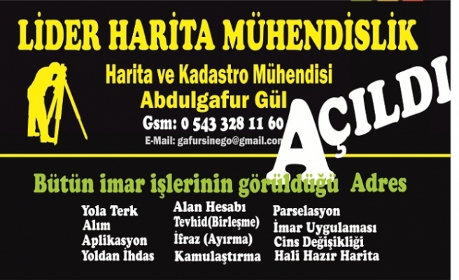 Lider Harita ve Kadastro Mühendislik açıldı