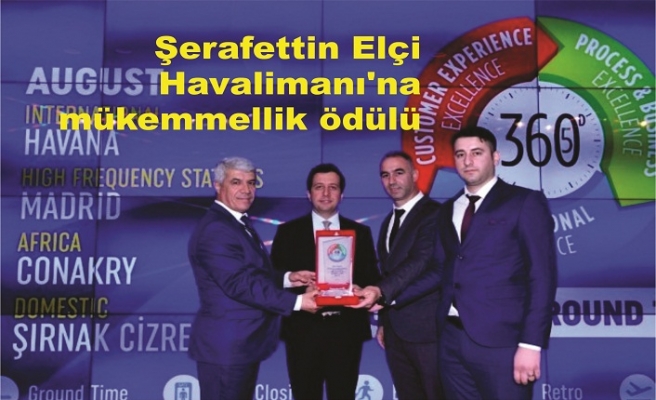 Şerafettin Elçi Havalimanı'na mükemmellik ödülü