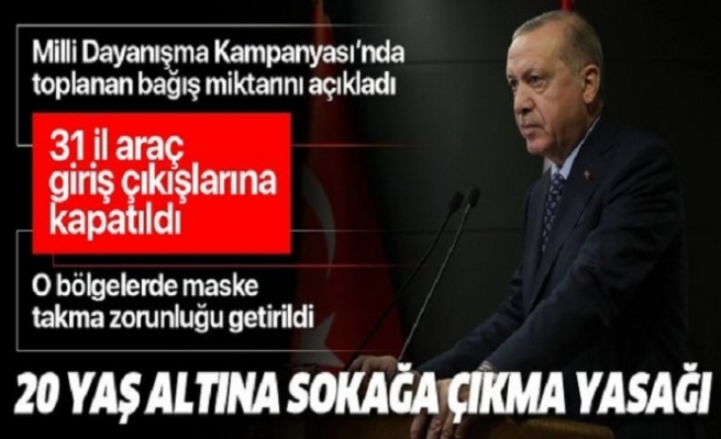 Başkan Erdoğan koronavirüsle mücadelede yeni tedbirleri duyurdu.