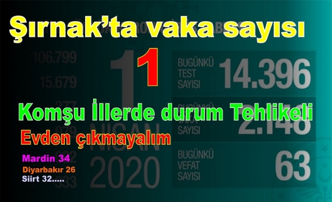 Şırnak'ta vaka sayısı 1 komşu illerde durum tehlikeli