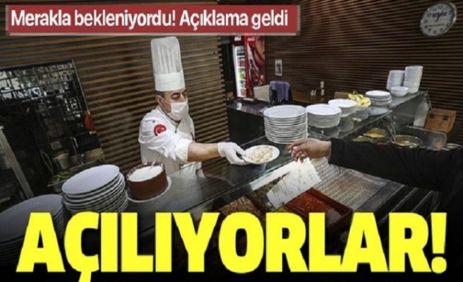 Restoran ve turizm işletmeleri belirlenen kurallar çerçevesinde açılacak