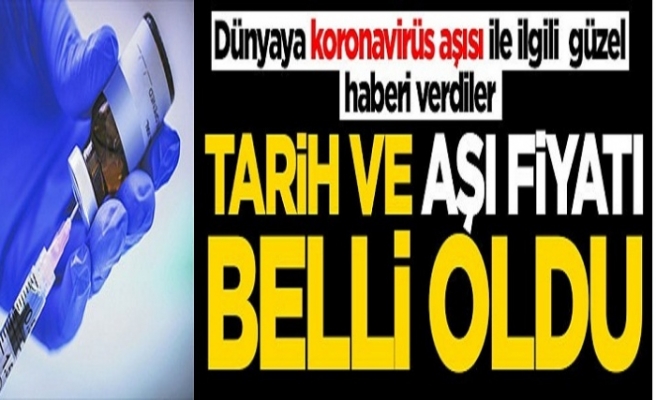 'Aşı fiyatı belli oldu' Kronavirüs aşısı