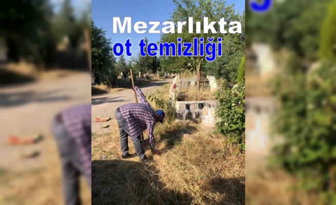 Mezarlıkta ot temizliği