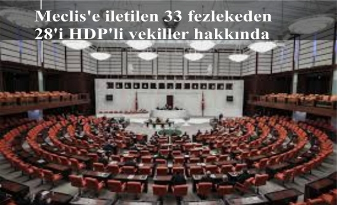 Meclis'e iletilen 33 fezlekeden 28'i HDP'li vekiller hakkında