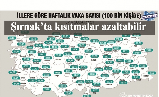 Şırnak'ta  Kısıtmalar azatılabilir