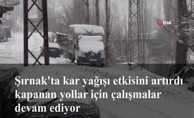 Şırnak'ta kar yağışı etkisini artırdı, kapanan yollar için çalışmalar devam ediyor