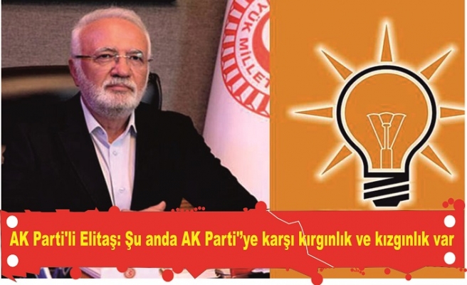 AK Parti'li Elitaş: Şu anda AK Parti'’ye karşı kırgınlık ve kızgınlık var
