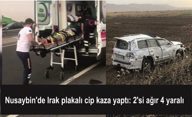 Irak plakalı Cip kaza yaptı 4 kişi yaralandı