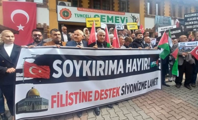 Cemevin'den Filistin'e destek İsrail'e protesto
