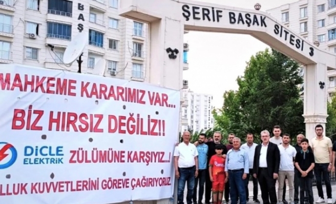 Kaçak elektirik ekibine karşı protesto eylemi