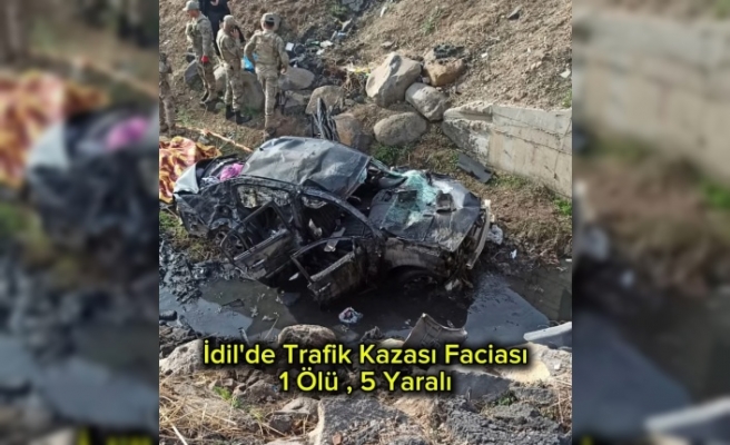 İdil'de trafik kazası 1 ölü 5 yaralı