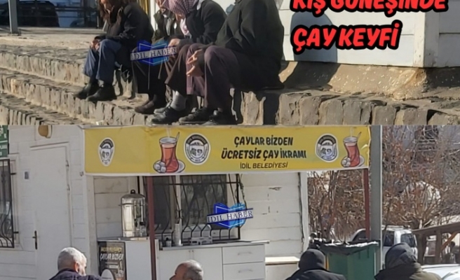 Kış güneşinde çay keyfi