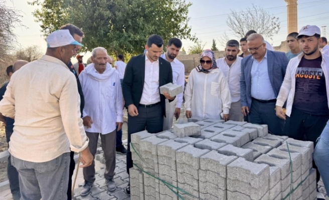 Yarbaşı Köyünde parke taşı çalışması