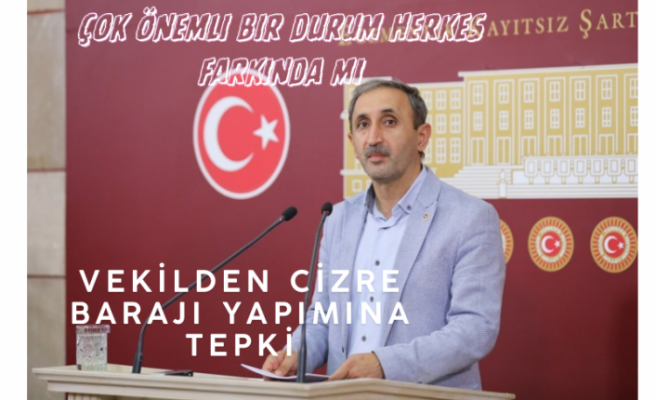 Şırnaklı vekil’den Cizre Barajına haklı tepki