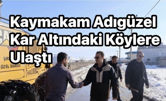 Yoğun Kar Yağışı Sonrası Kaymakam Adıgüzel Köy Yollarını Denetledi
