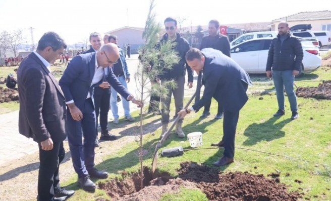 Dirsekli Ortaokulunda Fidan dikimi etkinliği