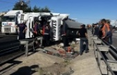 Tanker devrildi 1 ölü 1 yaralı