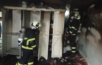 Ev yangını hasar oluştu