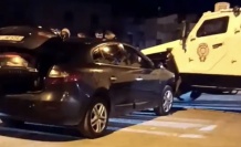 Zırhlı araç otomobil çarpıştı