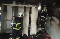 Ev yangını hasar oluştu