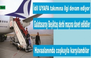 Derbi maçına davet edildiler halk havaalanında...