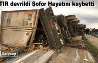 TIR devrildi Şoför hayatını kaybetti