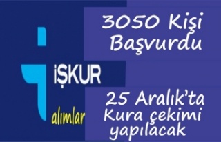 İŞ KUR’ a 3050 kişi başvurdu kura: 25 Aralıkta