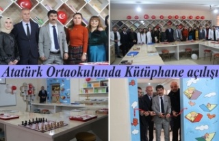 Atatürk Ortaokulunda Kütüphane açılışı