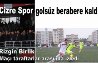 Cizre Spor Gölsüz berabere kaldı